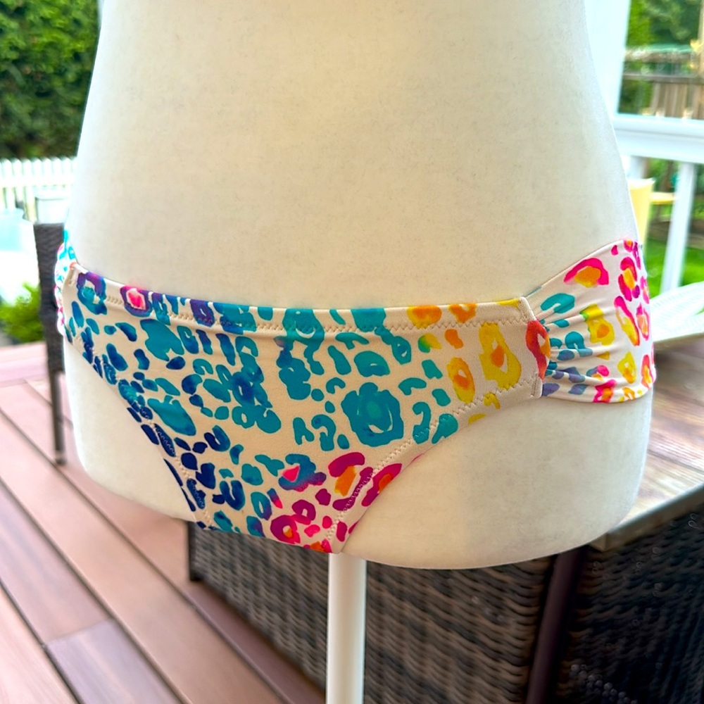 Vintage Pink Victoria’s Secret Colorful Leopard Print Bikini Set - Picture 3 of 10